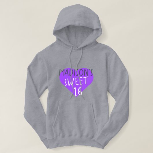 Sweet 16 16th Birthday Hoodie (Design voorkant)