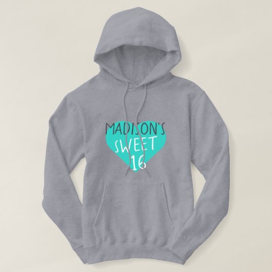 Sweet 16 16th Birthday Hoodie (Design voorkant)
