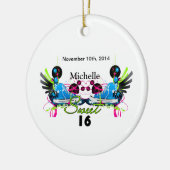 Sweet 16 80's Neon Sneakers Name Date Keramisch Ornament (Links)