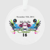 Sweet 16 80's Neon Sneakers Name Date Ornament (voorkant)