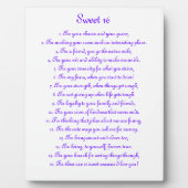 "Sweet 16" 8 x 10" Plaque Fotoplaat (Voorkant)