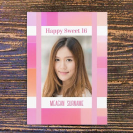 Sweet 16  aangepaste foto  kaart