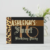 Sweet 16 - Aangepaste Sjabloon op zaterdag - Luipa Kaart (Staand voorkant)