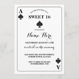 Sweet 16 Ace Of Spades Speelt Kaart Vegas Verjaard