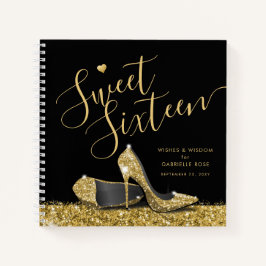 Sweet 16 - Advies zwart Gold-gastboek Notitieboek