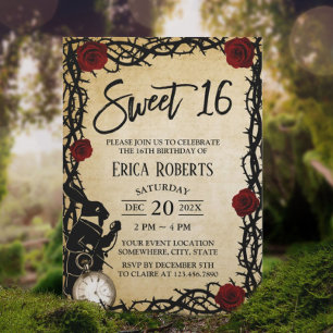 Sweet 16  Alice in Wonderland Birthday Kaart