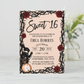 Sweet 16 Alice in Wonderland Blush Pink Birthday Kaart (Staand voorkant)