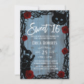 Sweet 16 Alice in Wonderland Dusty Blue Barn Wood Kaart (Voorkant)