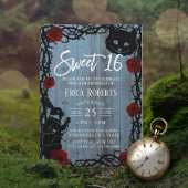 Sweet 16 Alice in Wonderland Dusty Blue Barn Wood Kaart