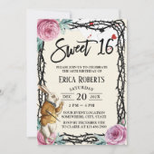 Sweet 16 Alice in Wonderland Floral Thorn Kaart (Voorkant)