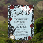 Sweet 16  Alice in Wonderland Girl Birthday Kaart<br><div class="desc">Sweet 16 Cute Alice in Wonderland Birthday Invitations.</div>