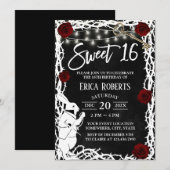 Sweet 16 Alice in Wonderland Thorn & Roos Flower Kaart (Voorkant / Achterkant)