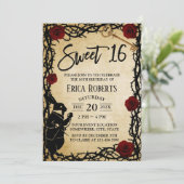 Sweet 16  Alice in Wonderland Thorn & Roos Kaart (Staand voorkant)