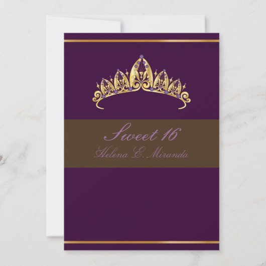 Sweet 16/amethyst tiara kaart (Voorkant)