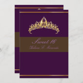 Sweet 16/amethyst tiara kaart (Voorkant / Achterkant)
