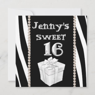 SWEET 16 ANIMAAL PRINT Party Invitation Kaart