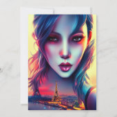 Sweet 16 Artistisch meisje Paris Eiffel Tower Birt Kaart (Achterkant)