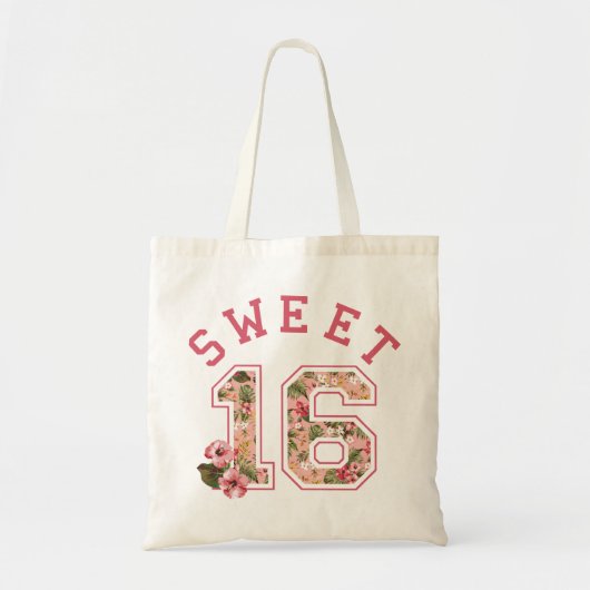 Sweet 16 Athletic Pink Floral Tote Bag (Voorkant)