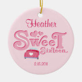 Sweet 16 Auto Heart Personalized Ornament (Voorkant)