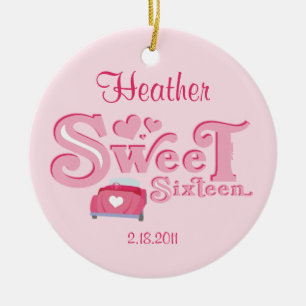 Sweet 16 Auto Heart Personalized Ornament