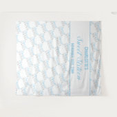 Sweet 16 Baby Blue Silver Birthday Party Backdrop Wandkleed (Voorkant (horizontaal))