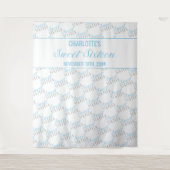 Sweet 16 Baby Blue Silver Birthday Party Backdrop Wandkleed (Voorkant)