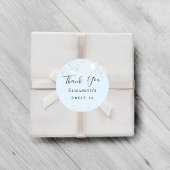 Sweet 16 babyblauw zilver glitter stof Dank u wel Ronde Sticker