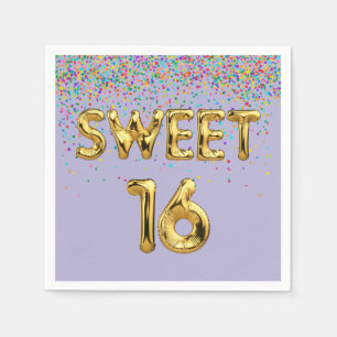Sweet 16 Ballonnen en Confetti Servetten