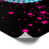 Sweet 16 Banner Poster Blauwgroen blauw (Hoek)