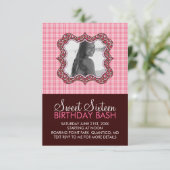 Sweet 16 Bash Photo Card-uitnodigingen op zaterdag Kaart (Staand voorkant)