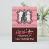 Sweet 16 Bash Photo Card-uitnodigingen op zaterdag Kaart (Staand voorkant)