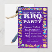 Sweet 16 BBQ Birthday Party Theme Barbecue Kaart (Voorkant / Achterkant)