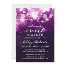 Sweet 16 Bday Party Trendy Paars Glitter Sparkles