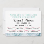 Sweet 16 Beach Party Kaart (Achterkant)