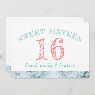 Sweet 16 Beach Party Kaart