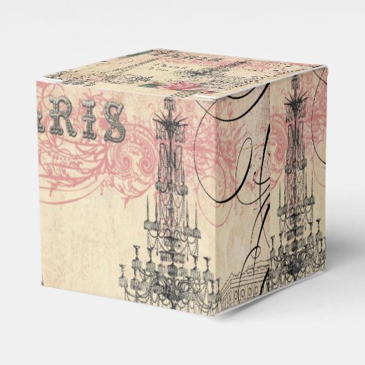 Sweet 16 Bedankt Eiffeltoren & Kroonluchter Bedankdoosjes (Voorkant Zijde)