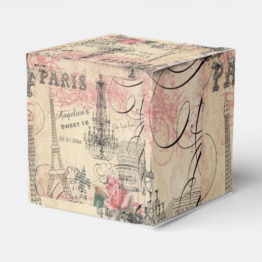 Sweet 16 Bedankt Eiffeltoren & Kroonluchter Bedankdoosjes (Achterkant)