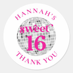 Sweet 16 Bedankt Feestgunsten Ronde Sticker