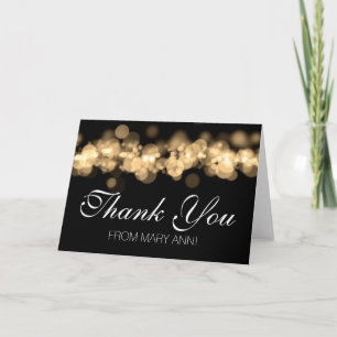 Sweet 16 Bedankt Gold Bokeh Lights