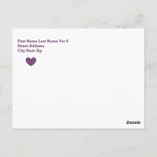 SWEET 16 Bedankt Harten Stippen B03 PAARSE Briefkaart (Achterkant)