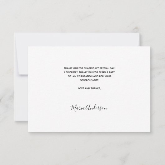 Sweet 16 bedankt je aangepaste foto zwart-wit (Achterkant)