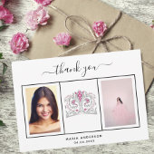 Sweet 16 bedankt je aangepaste foto zwart-wit