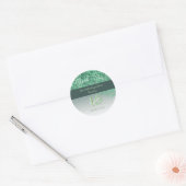 Sweet 16 Bedankt Vallende Groene Glitters Ronde Sticker (Envelop)