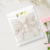 Sweet 16 Beige Bow Waterverf Bedankzakje (Gezegeld)