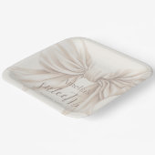 Sweet 16 Beige Bow Waterverf Papieren Bordje (Gebogen)