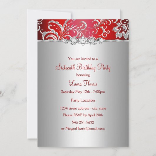 Sweet 16 Berichten over roodvonken en zilvervetten Kaart (Achterkant)