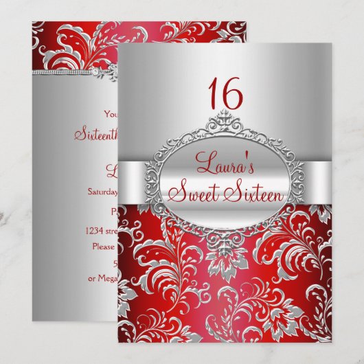 Sweet 16 Berichten over roodvonken en zilvervetten Kaart (Voorkant / Achterkant)