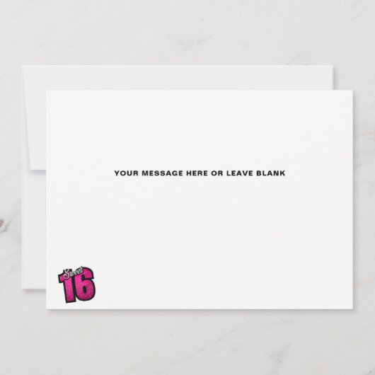 Sweet 16 Birthday 4 Fotocollage Kaart (Achterkant)