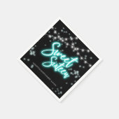 Sweet 16 Birthday Blauwgroen Neon Glow Dark Party Servet (Hoek)