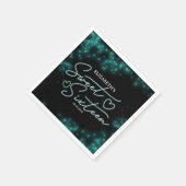 Sweet 16 Birthday Blauwgroen Neon Glow Dark Party Servet (Hoek)